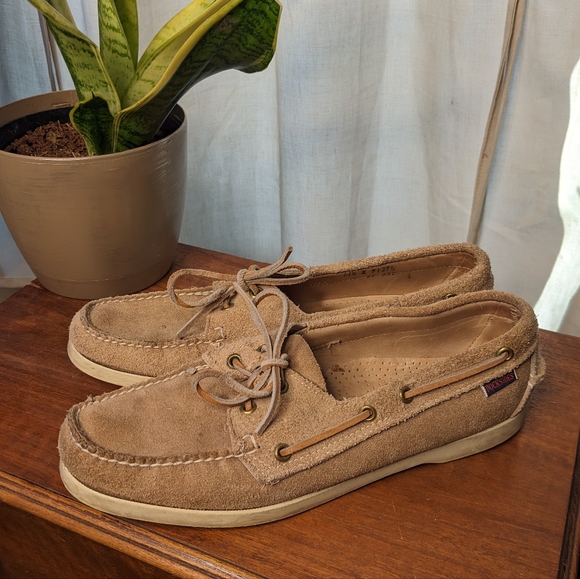 Sebago Docksides tan suede loafer boat shoes 11.5 - Picture 1 of 9